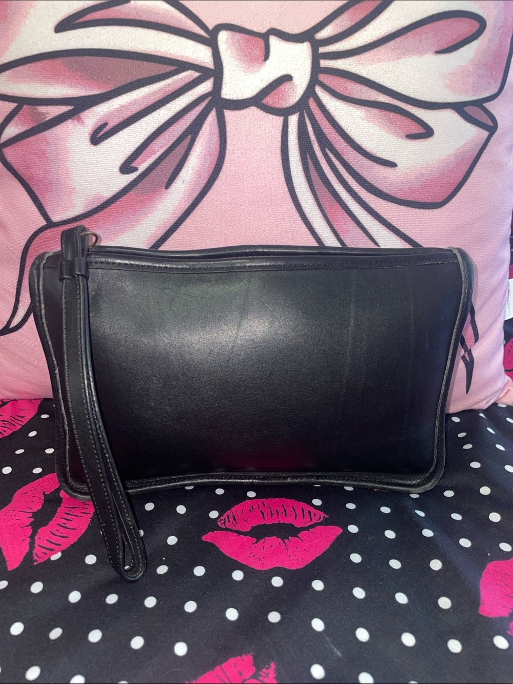 Coach Black Leather Clutch